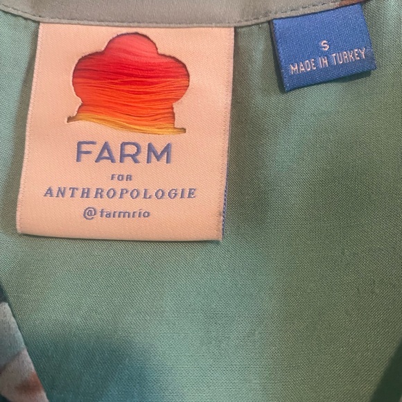 FARM Rio Green Blue Floral Paisley V-Neck Tunic - Picture 3 of 4